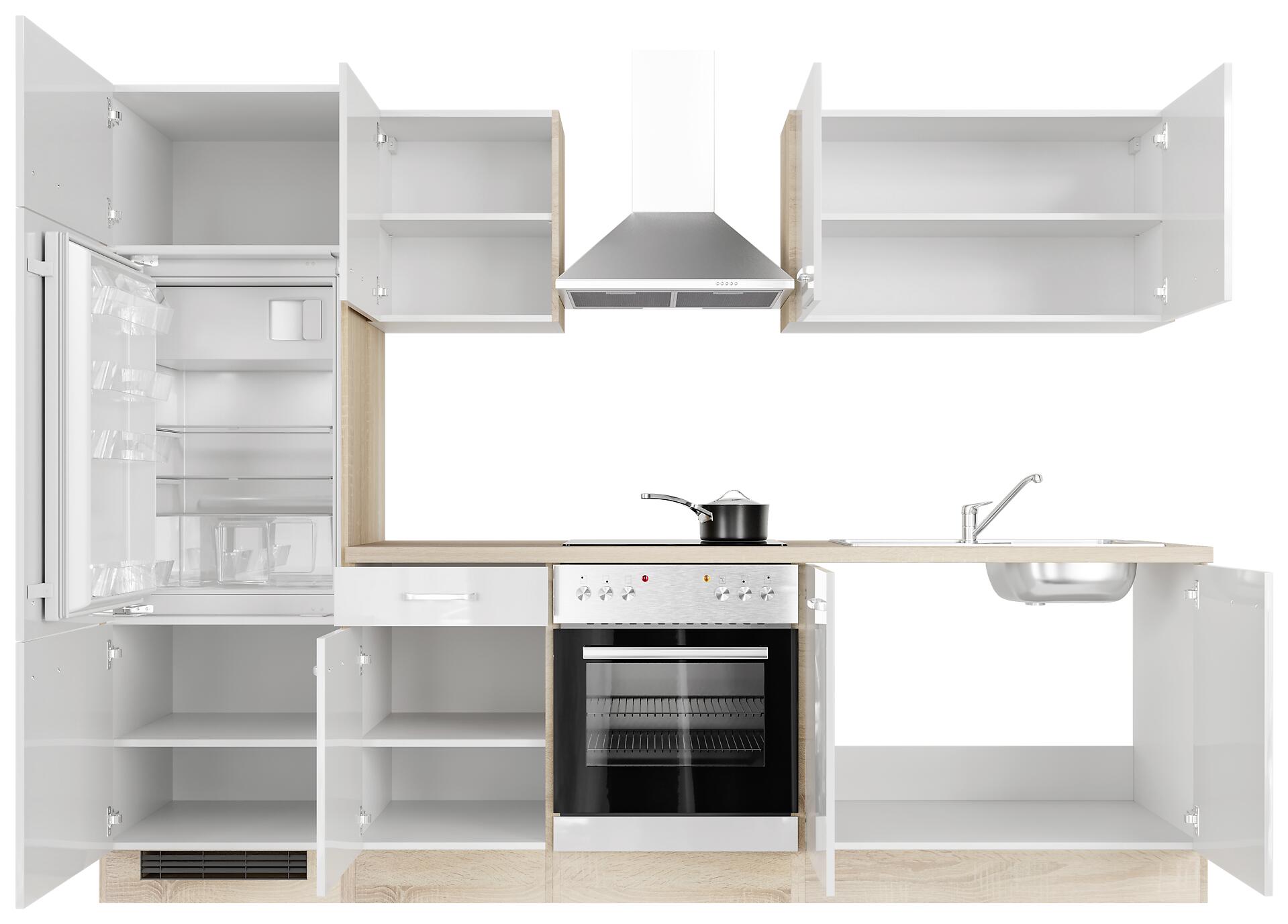 Küchenblock Valero weiß Hochglanz B/H/T: ca. 270x200x60 cm