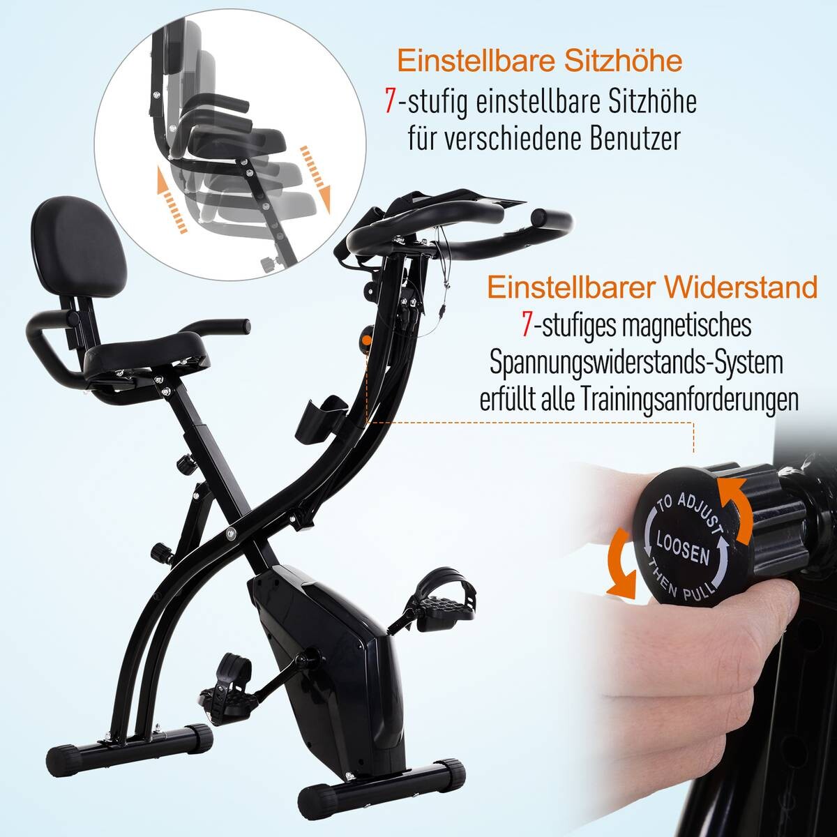 HOMCOM Fahrradtrainer schwarz Stahl