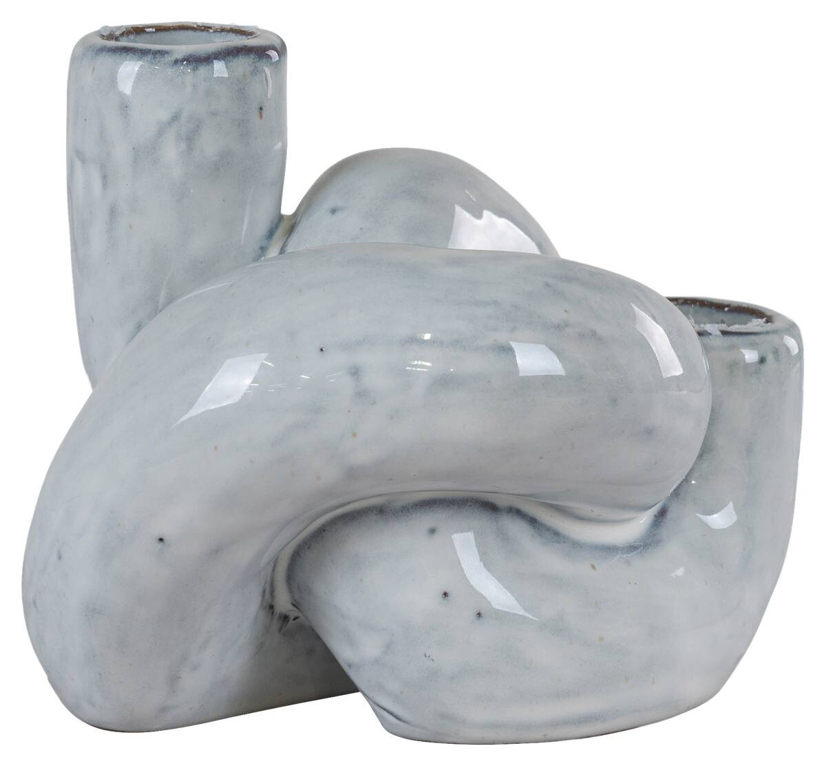 Housenordic Kerzenleuchter grau Keramik B/H/L: ca. 11x13x11 cm