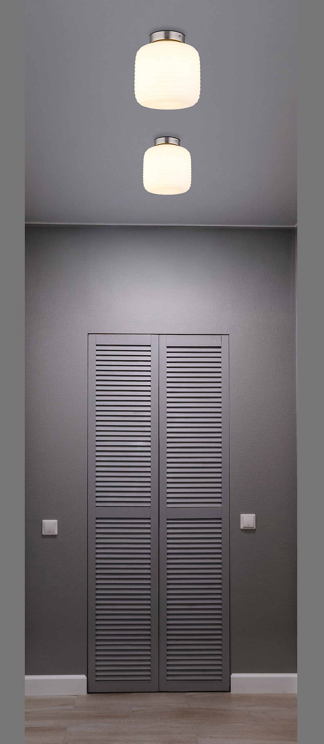 GLOBO Deckenleuchte nickel matt Opal Glas Metall H/D: ca. 21x20 cm 1 Brennstellen