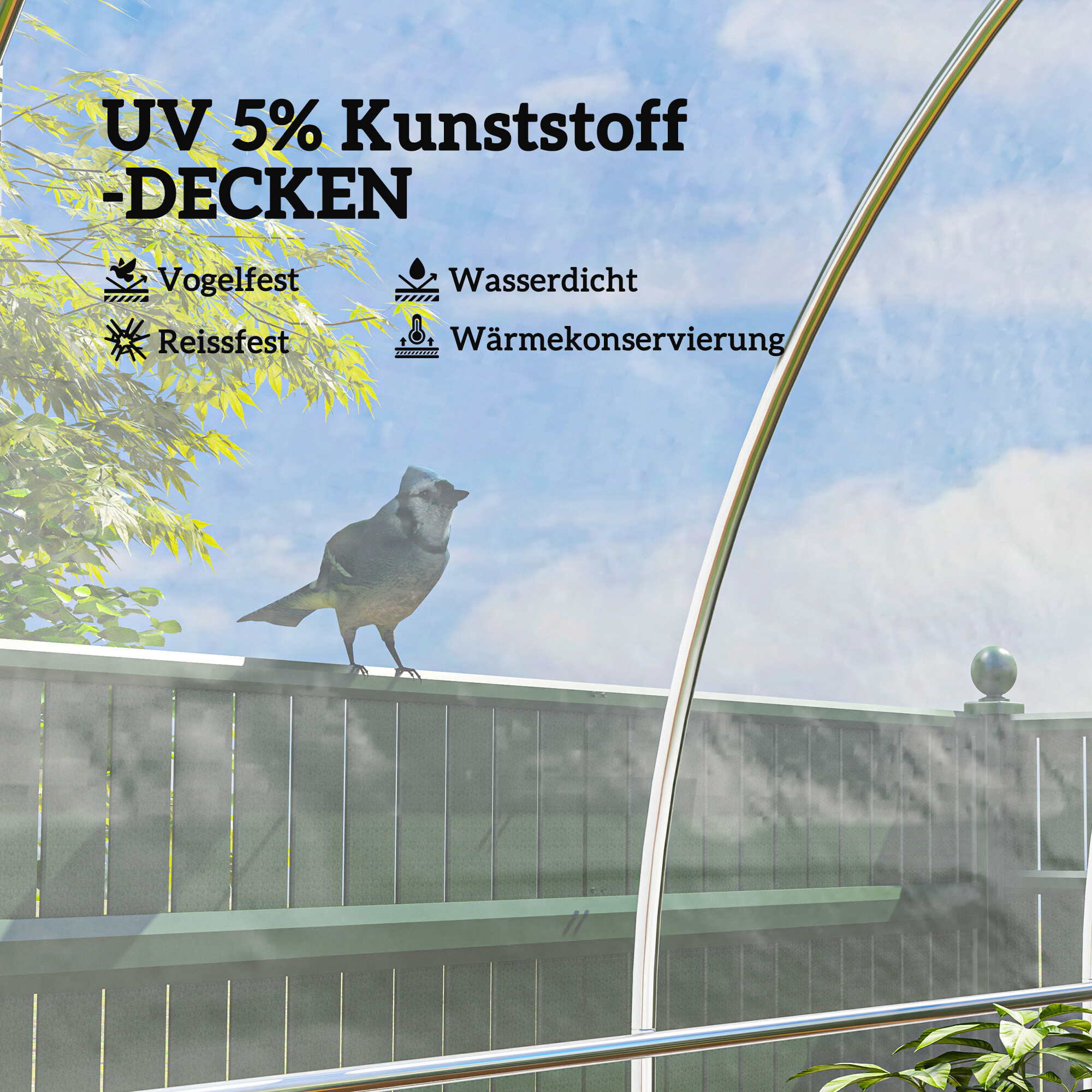 Outsunny Gewächshausfolie B/H/L: ca. 800x1x1000 cm