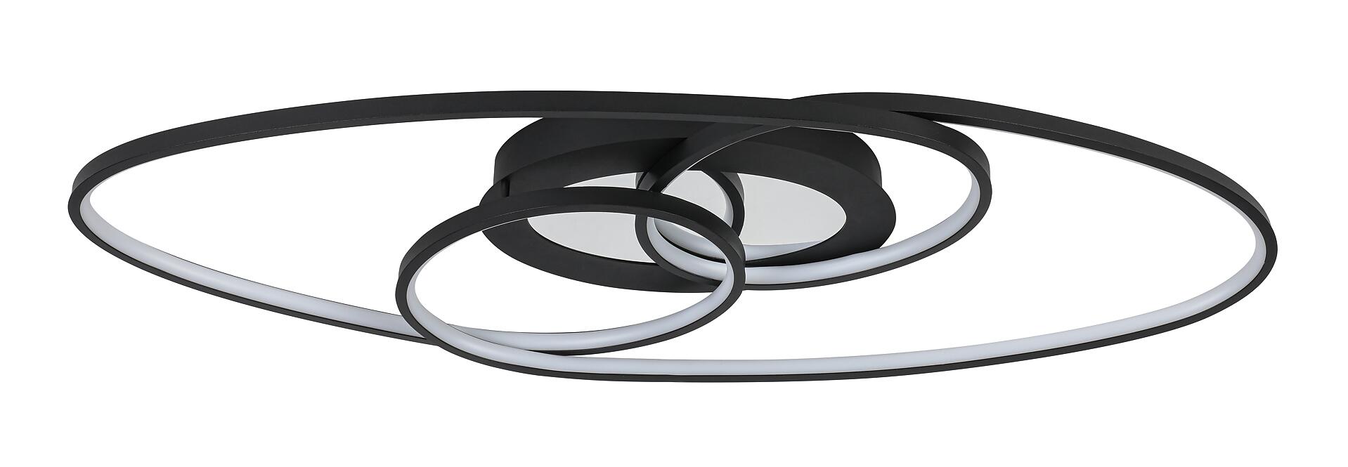 Nolo LED-Deckenleuchte Flow schwarz Metall B/H/L: ca. 30x7,5x85 cm