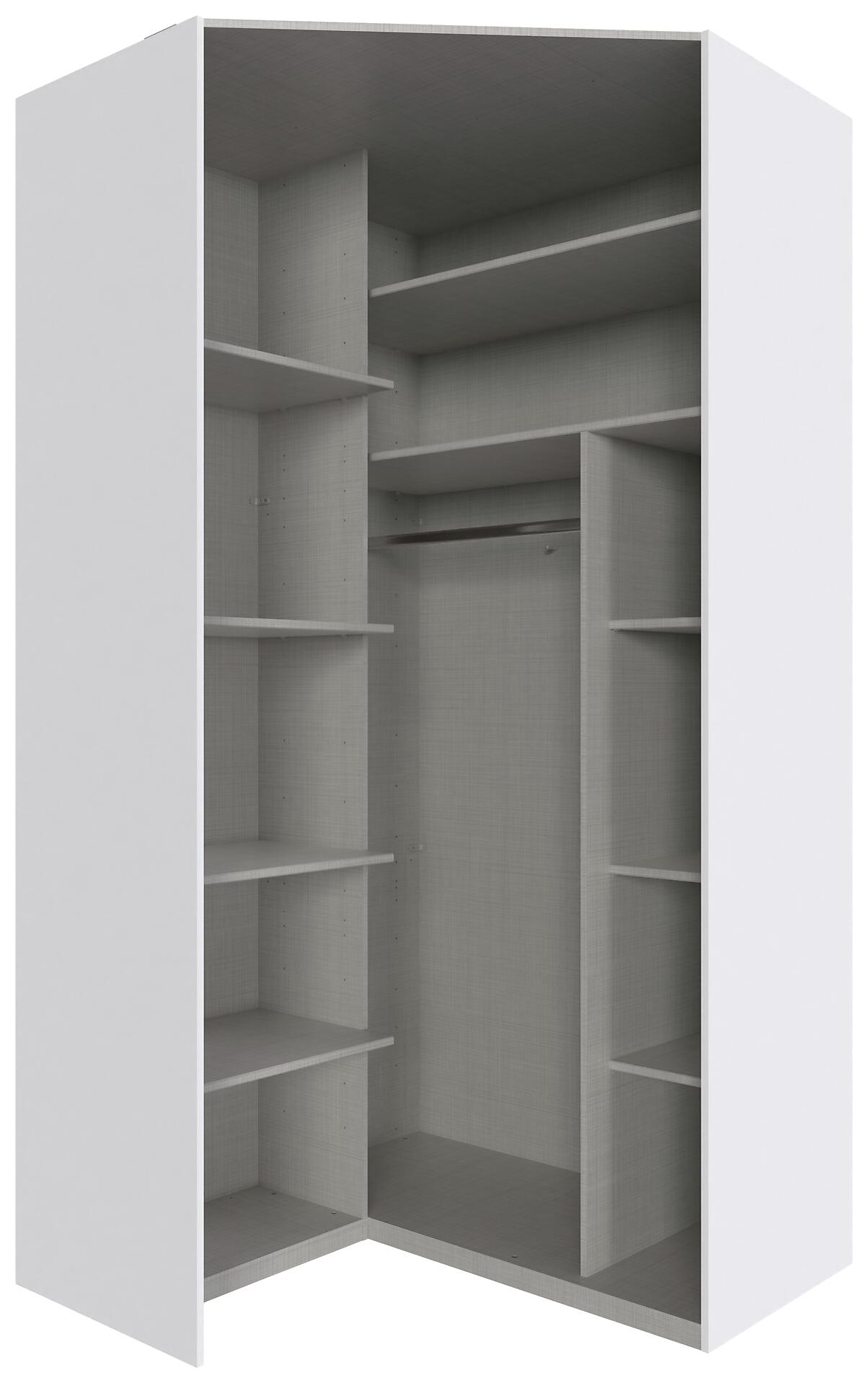 Eckschrank New York C Alpinweiß B/H/T: ca. 120x236x120 cm