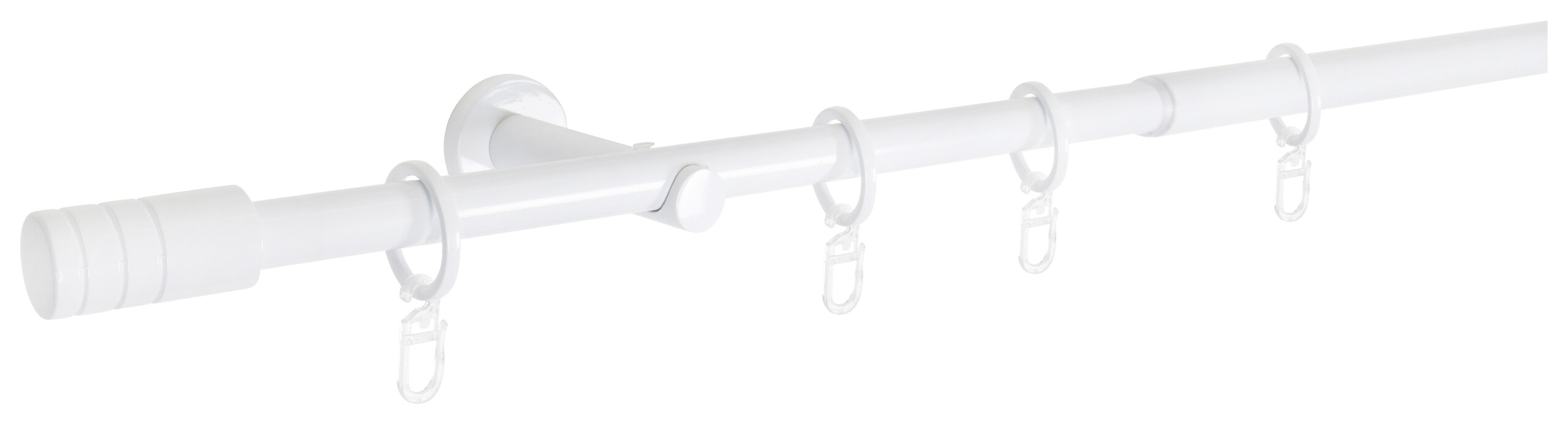 Gardinenstange weiß Aluminium ausziehbar von ca. 160 bis 280 cm 1.0 Läufe