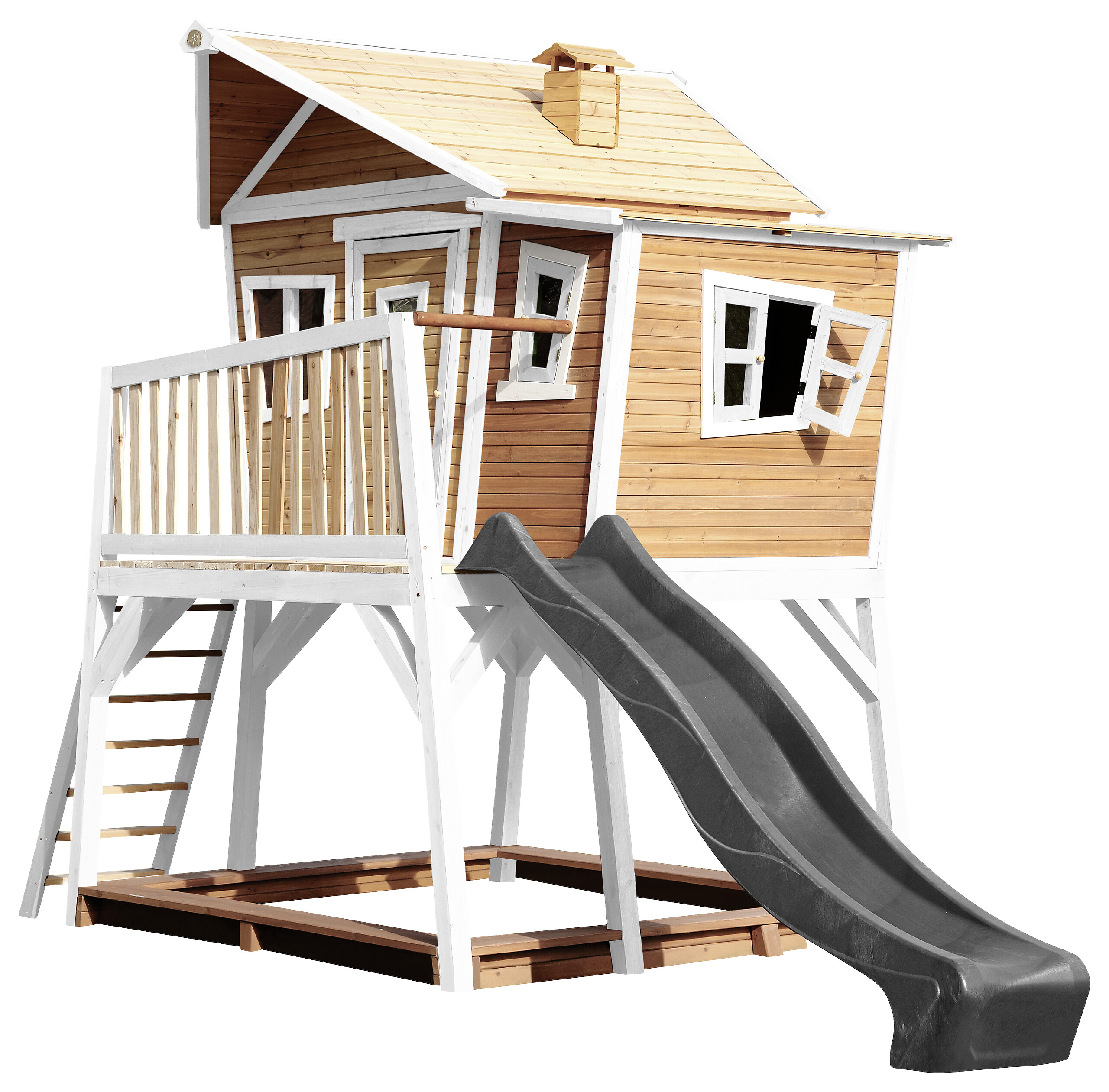 AXI Spielhaus Max braun B/H/L: ca. 432x288x193 cm