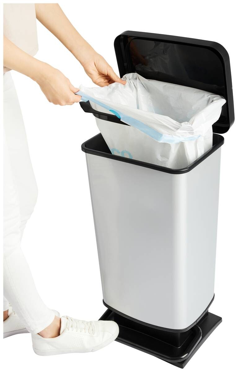 Rotho Treteimer silber B/H/L: ca. 29,5x67,6x35,3 cm