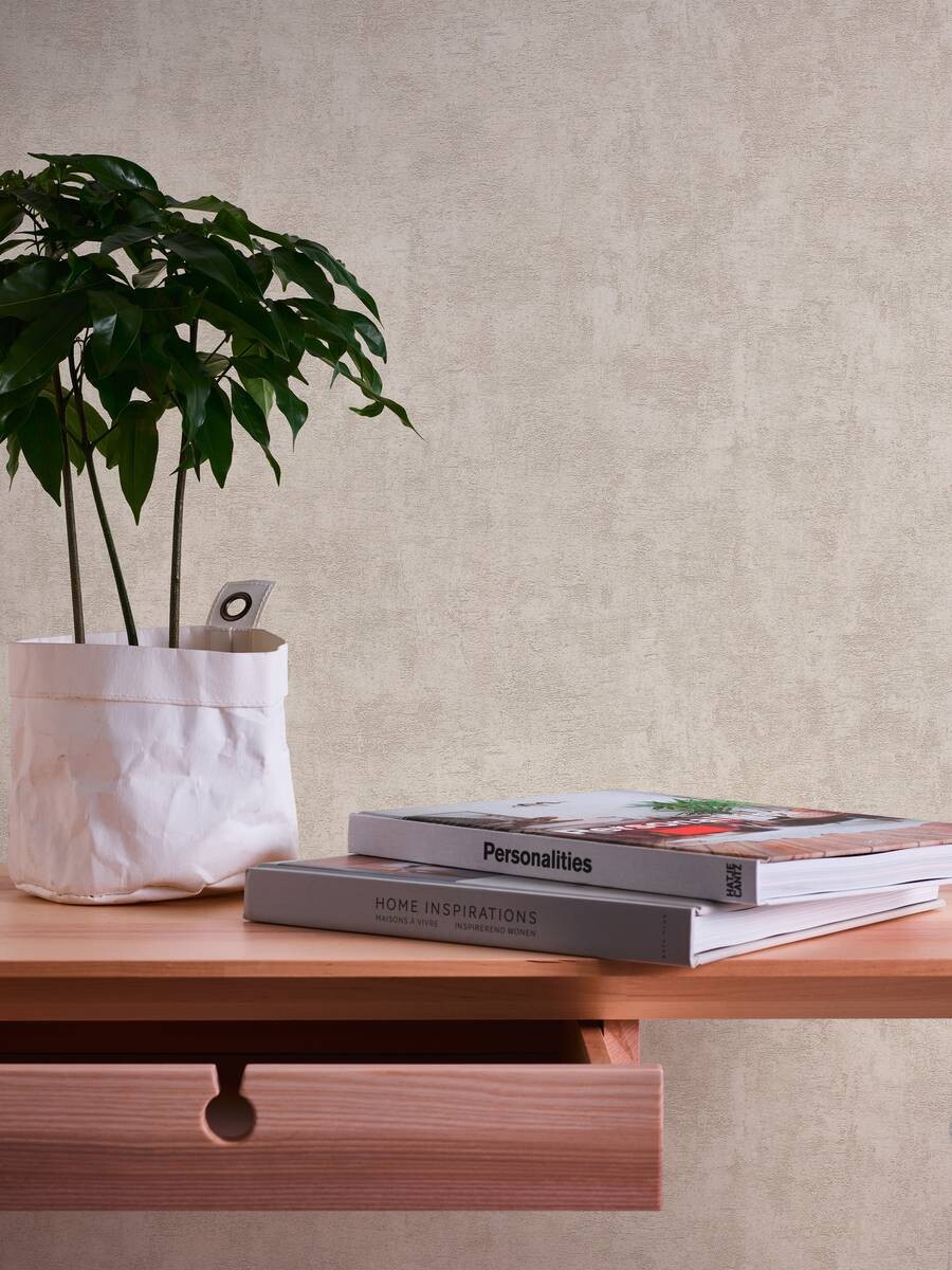 A.S.Creation Vliestapete Blooming Uni beige B/L: ca. 53x1005 cm