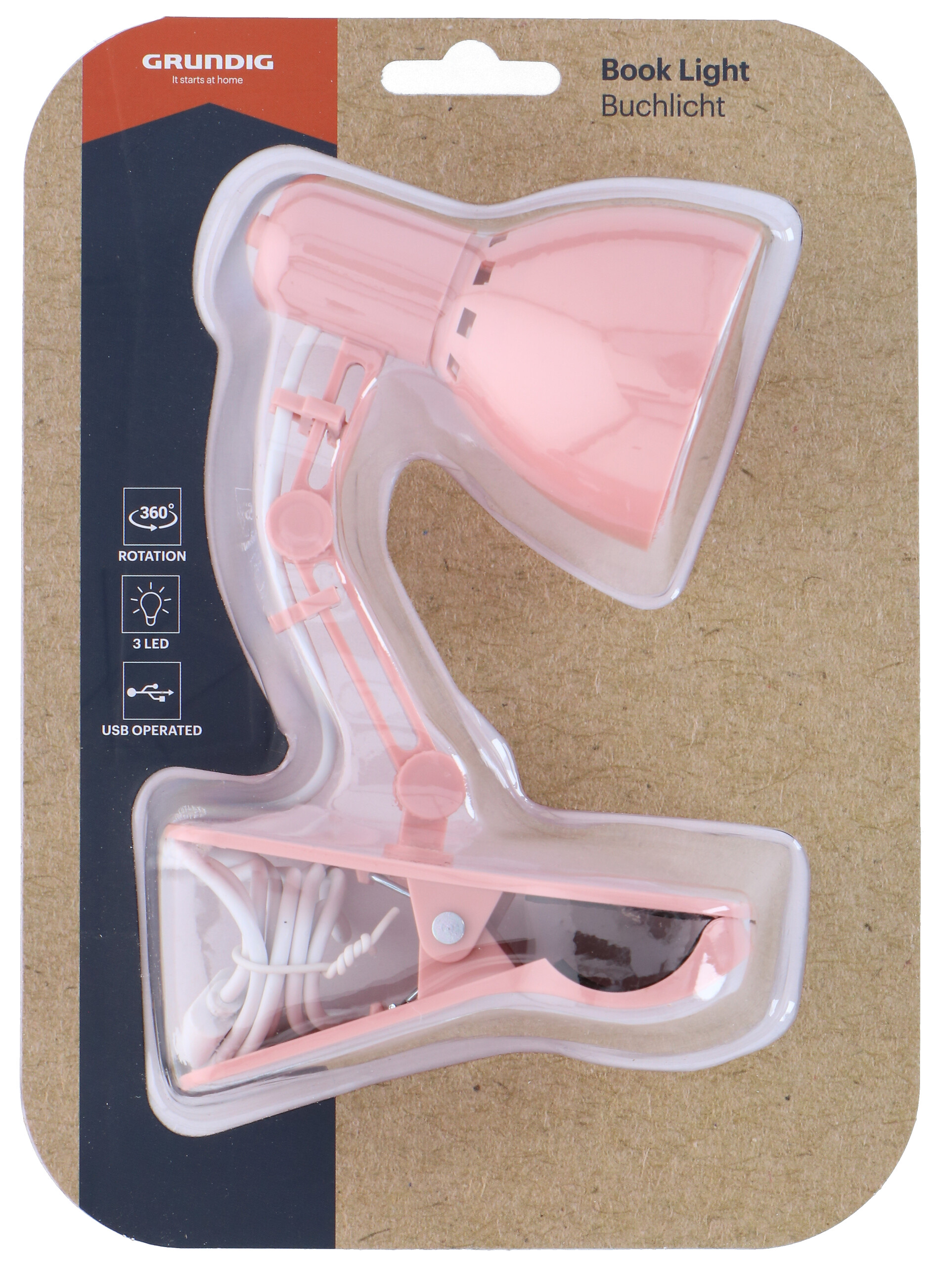 Grundig Clip-Buchlicht weiß grün gelb rosa B/H/T: ca. 6x19x10,8 cm