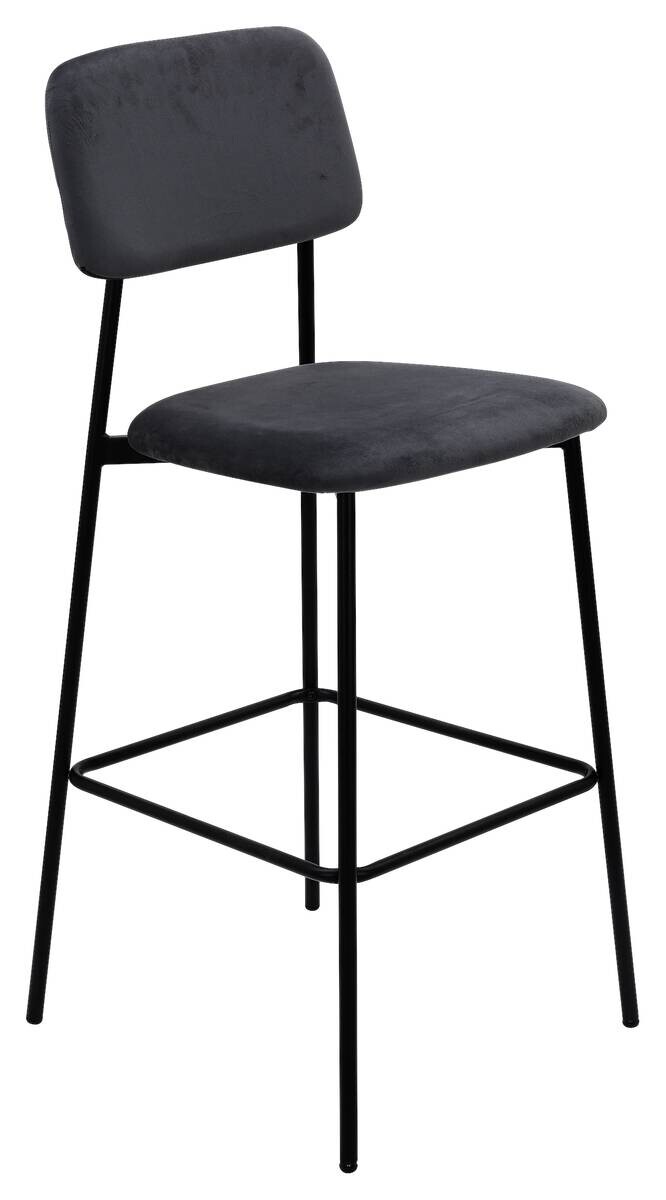 Barhocker MIKA schwarz Samt B/H/T: ca. 48,5x111x50 cm