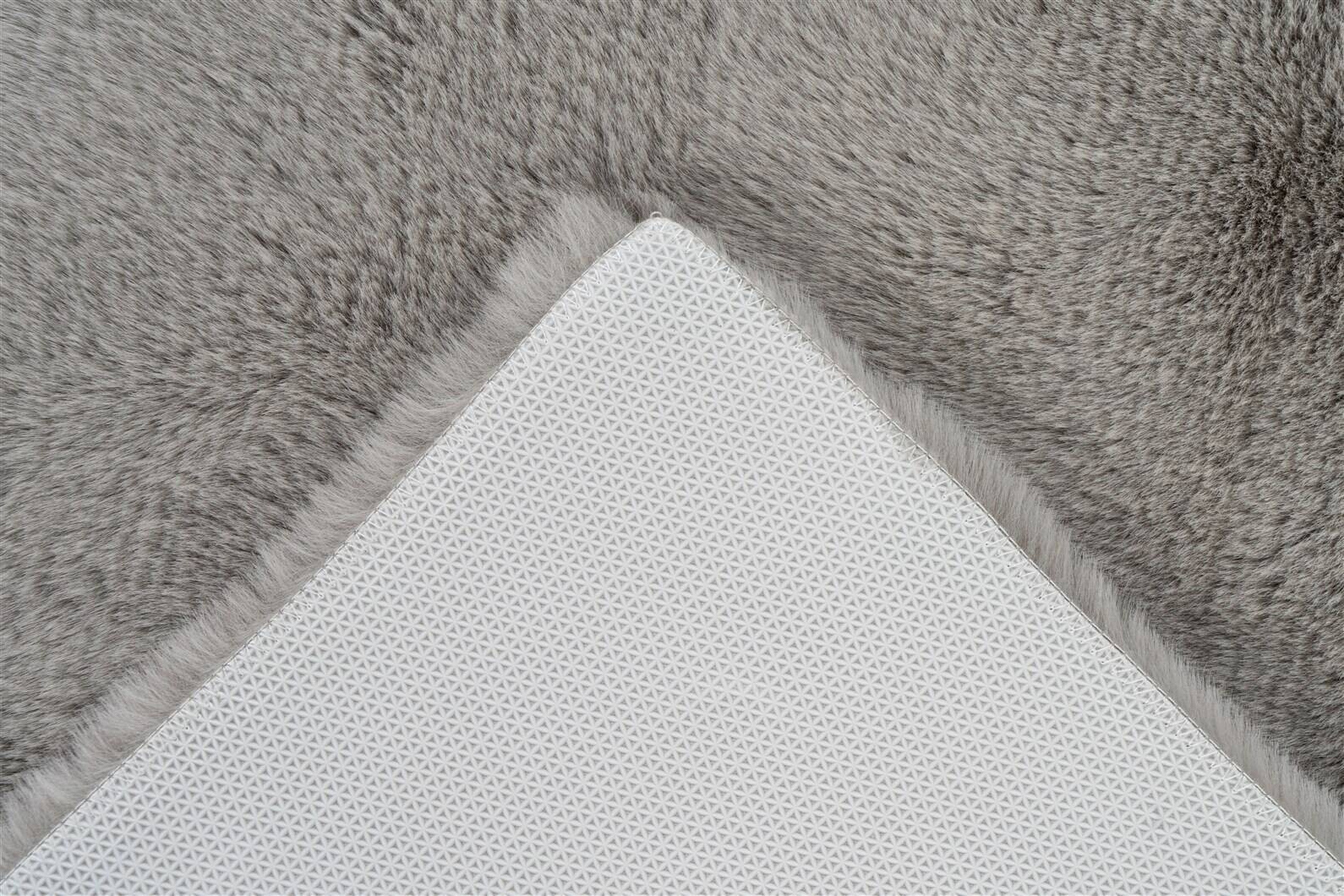 Kayoom Hochflorteppich Badematte Rabbit 325 hellgrau B/H/L: ca. 40x3,5x60 cm