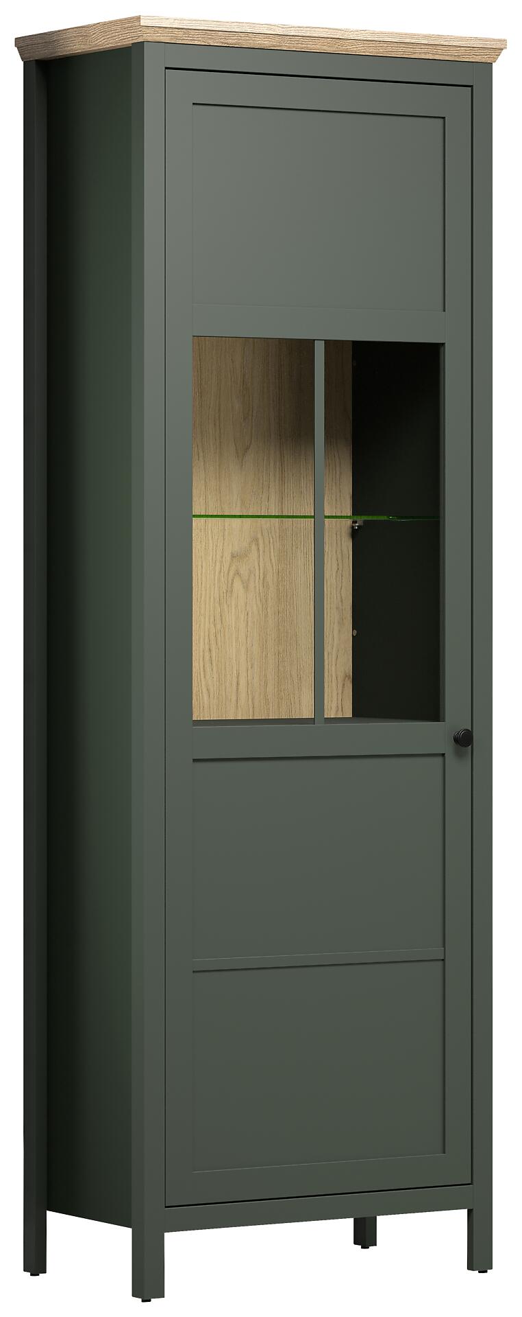 Vitrine Stanton tannengrün Eiche Evoke Coast Nachbildung B/H/T: ca. 69x198x39 cm