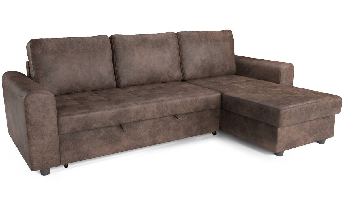 Ecksofa mit Bettfunktion und Bettkasten silber Microfaser B/T: ca. 245x155 cm