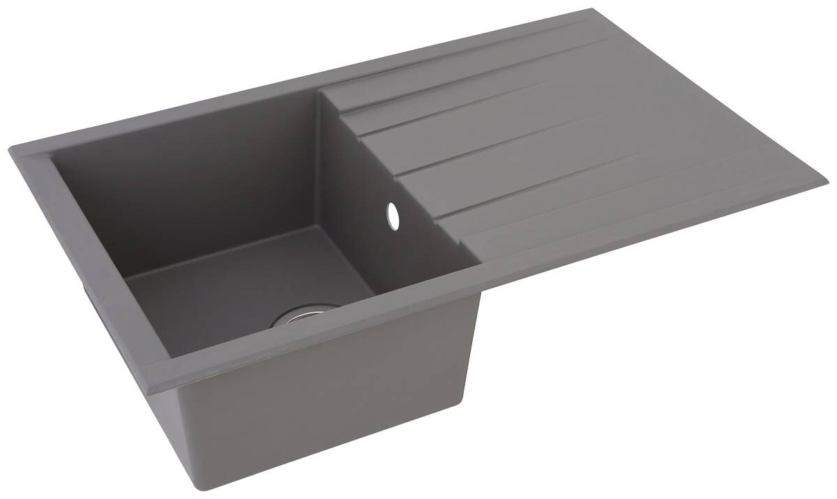 Respekta Einbauspüle Houston 80 x 50 G Beton grau Mineralite B/H/T: ca. 80x21x50 cm