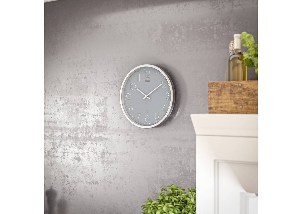 Mebus Wanduhr grau D: ca. 25 cm