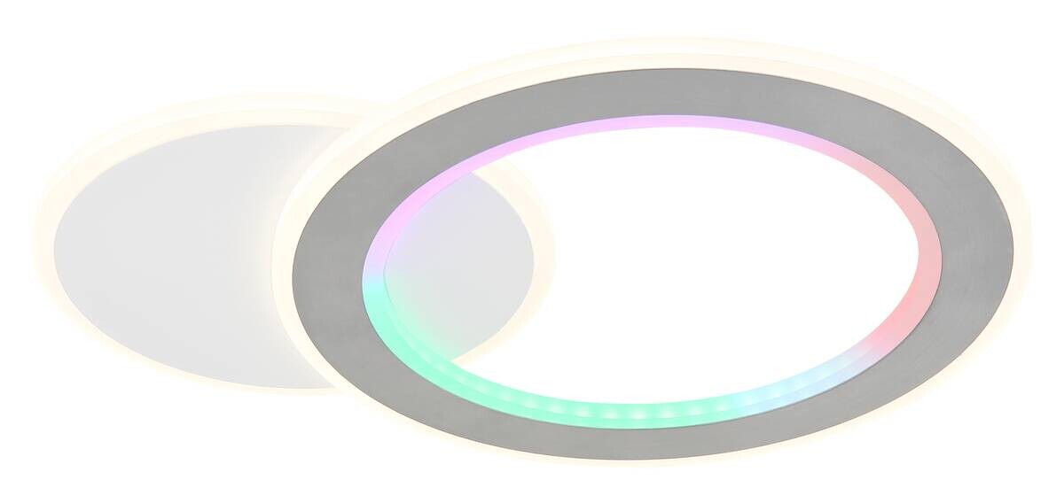 GLOBO LED-Deckenleuchte Opal weiß Metall Kunststoff B/H/L: ca. 38x4x51 cm 1 Brennstellen