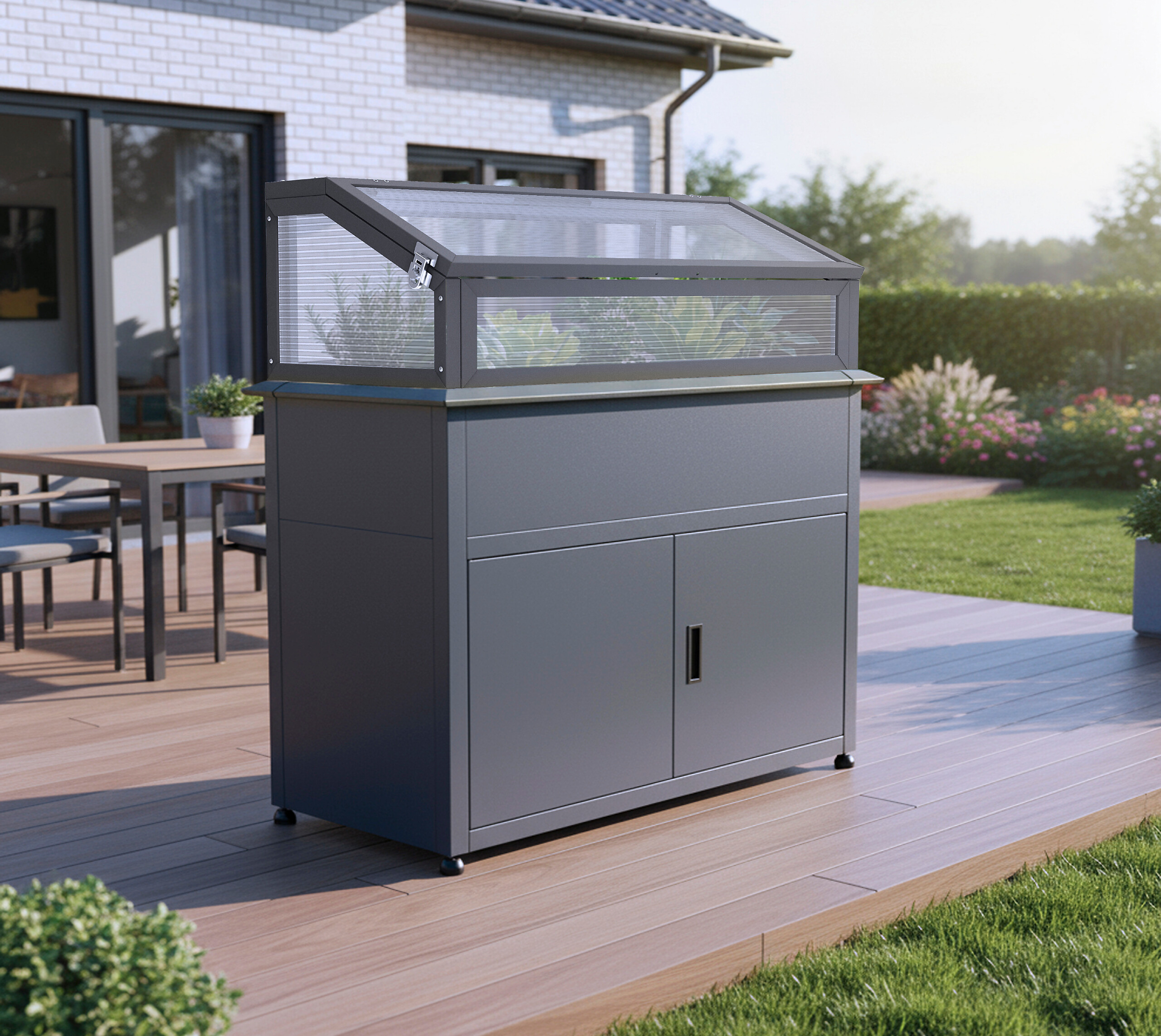 Westmann Hochbeet Plexa anthrazit Stahl B/H/L: ca. 100x120x50 cm