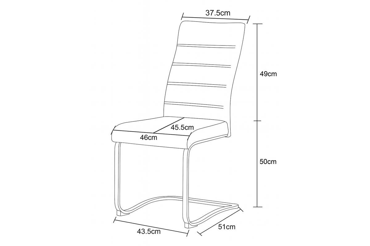 Schwingstuhl LENI, 2er Set creme schwarz Webstoff B/H/T: ca. 43x98x59 cm