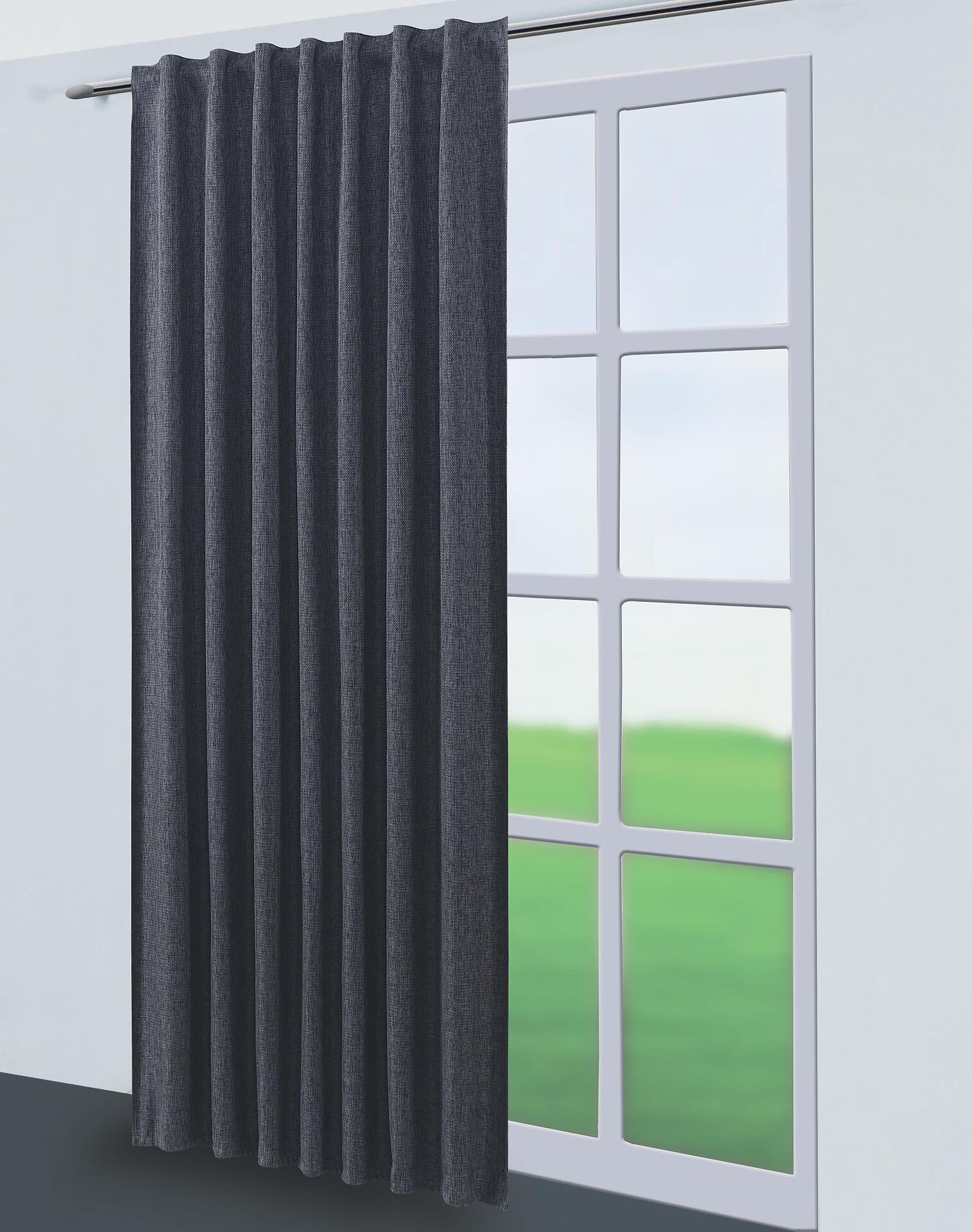 Verdunklungsvorhang Inci grau B/L: ca. 140x245 cm