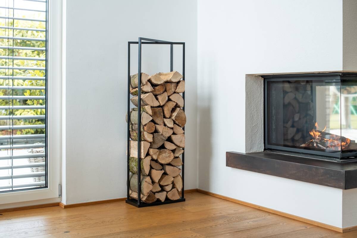 Westmann Kaminholzregal Xavier schwarz B/H/L: ca. 20x120x40 cm