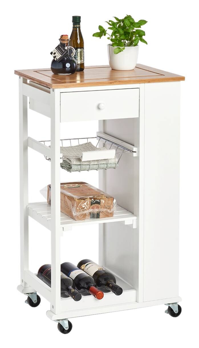 Zeller Küchenrollwagen weiß MDF B/H/L: ca. 50x86,5x37 cm