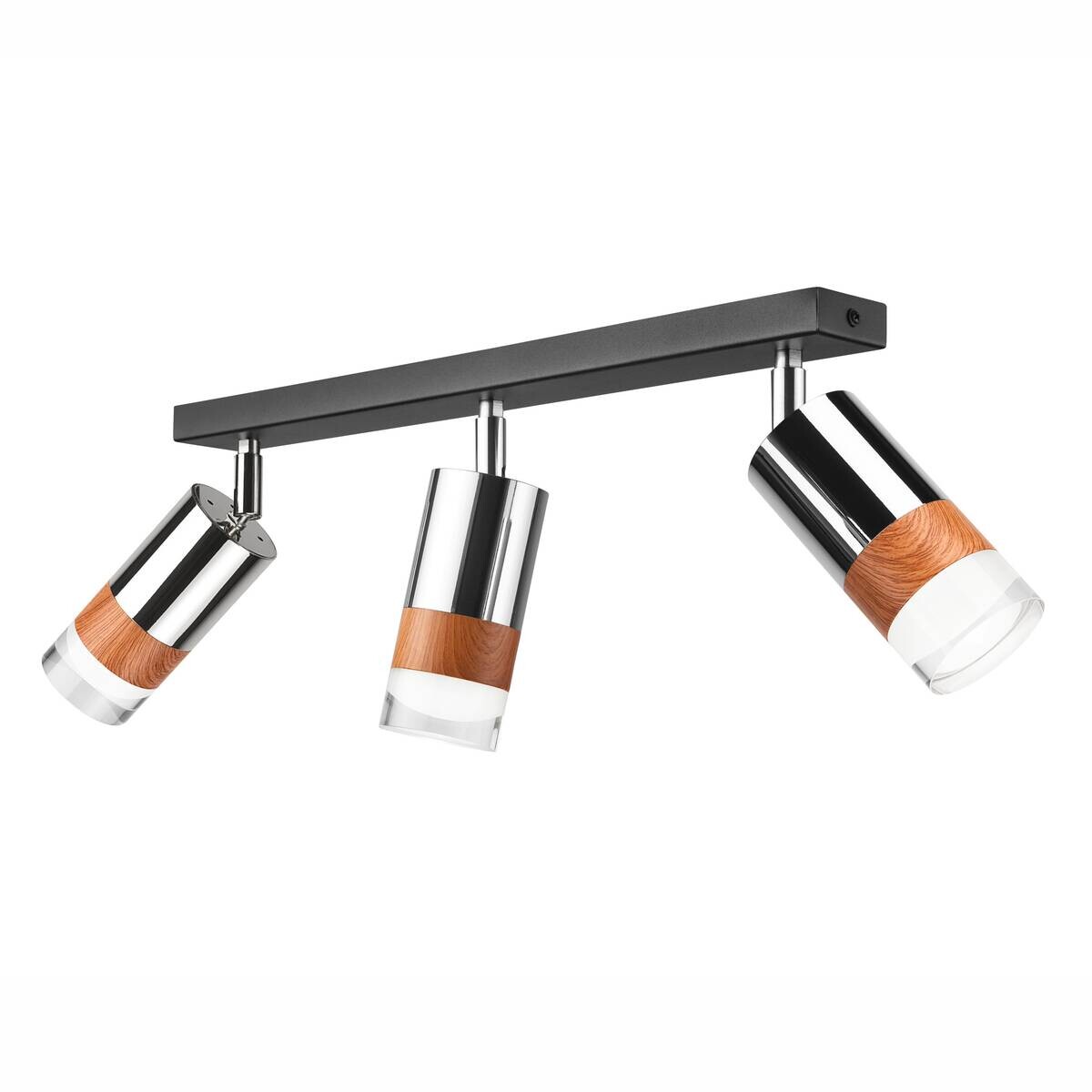 Lamkur Deckenleuchte Chrom Stahl Glas B/H/L: ca. 8x19x45 cm 3 Brennstellen