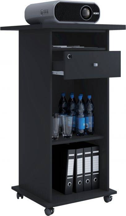 VCM Beamer-Stand Rollwagen Schublade schwarz