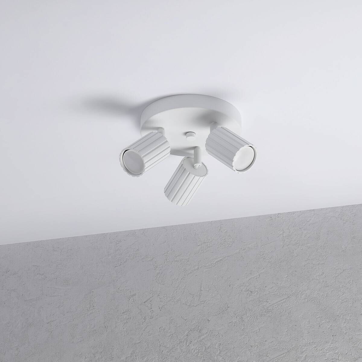 Lamkur Strahler Prisma weiß Stahl B/H/L: ca. 18x19,5x18 cm 3 Brennstellen