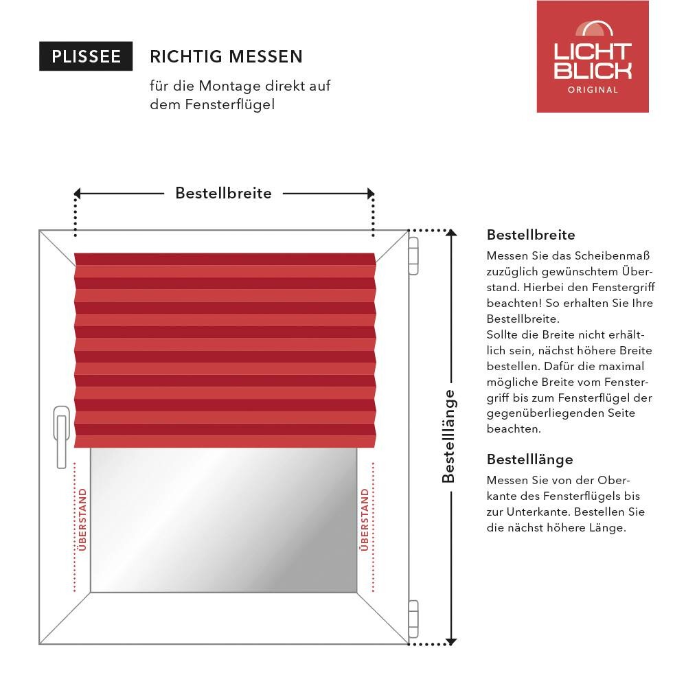 LICHTBLICK Spannplissee hellgrau B/L: ca. 60x130 cm