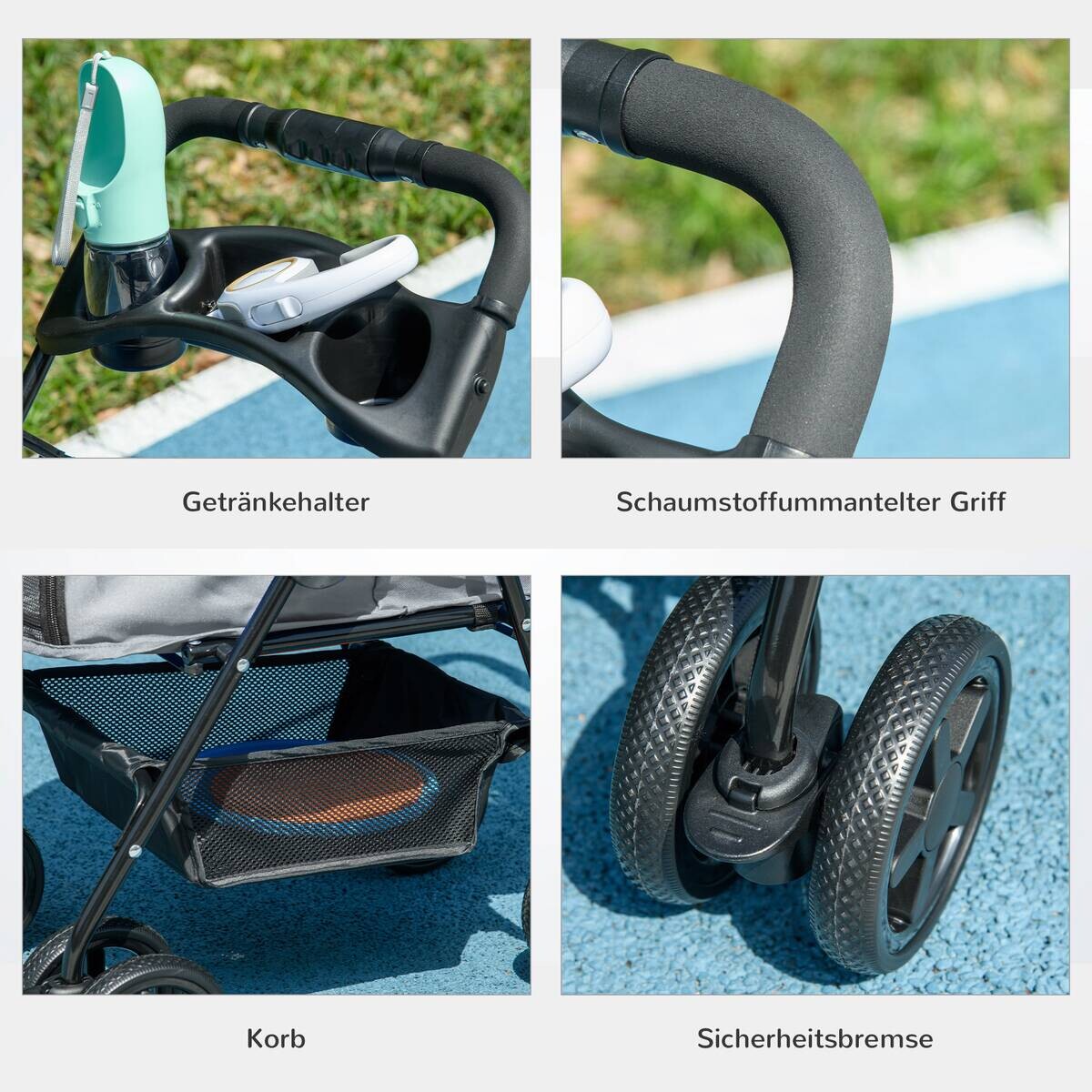 PawHut Hunde-Zubehör grau Polypropylen B/H/L: ca. 45x67x96 cm