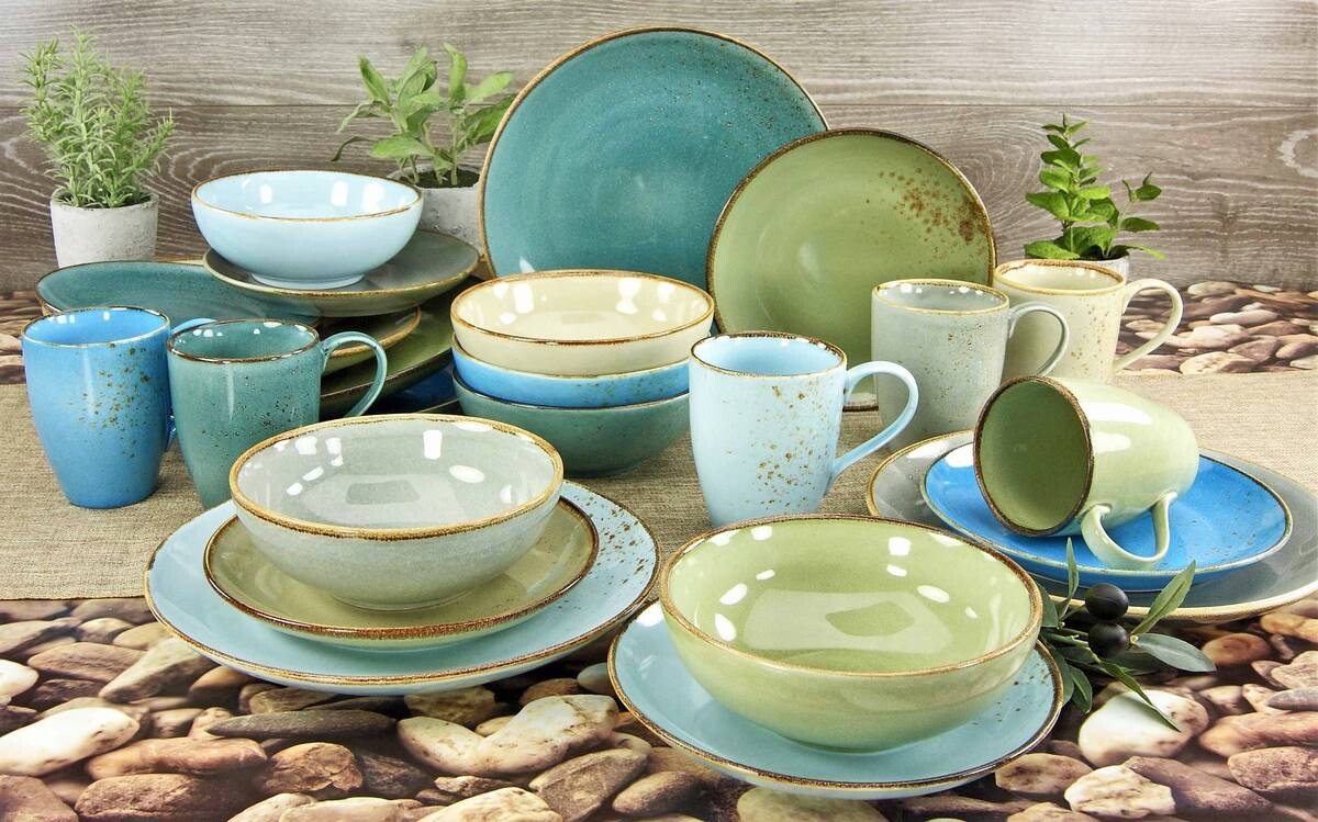 CreaTable Kombiservice NATURE COLLECTION multicolor Steingut 16 tlg.