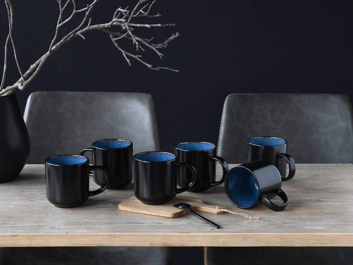 CreaTable Kaffeebecher Nordic Fjord Blue blau Steinzeug