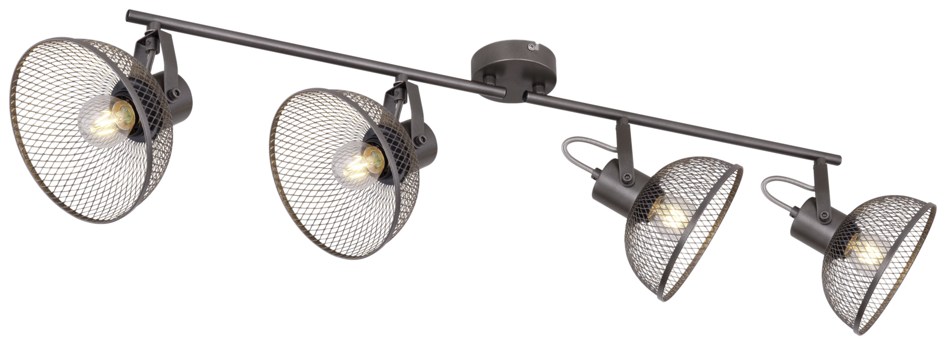 GLOBO Spotbalken Moniga Chrom dunkelgrau Metall B/H/T: ca. 93,6x20,8x16 cm E27 4 Brennstellen