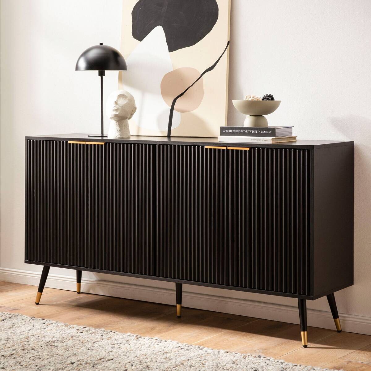 Sideboard schwarz B/H/T: ca. 150x81x39 cm