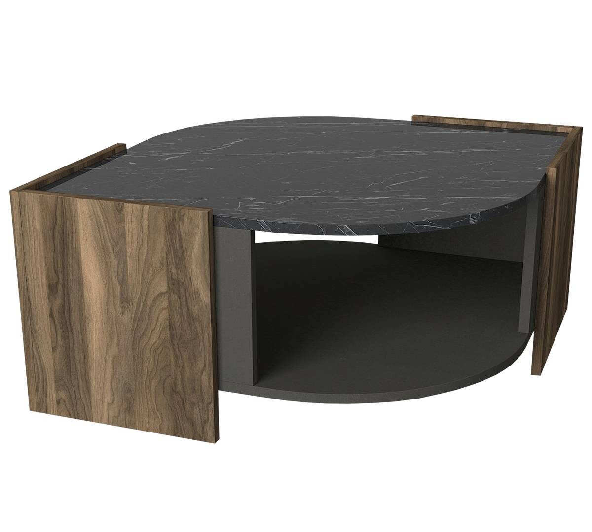 Couchtisch Marbel walnuss Nachbildung Marmoroptik B/H/T: ca. 75x40x75 cm