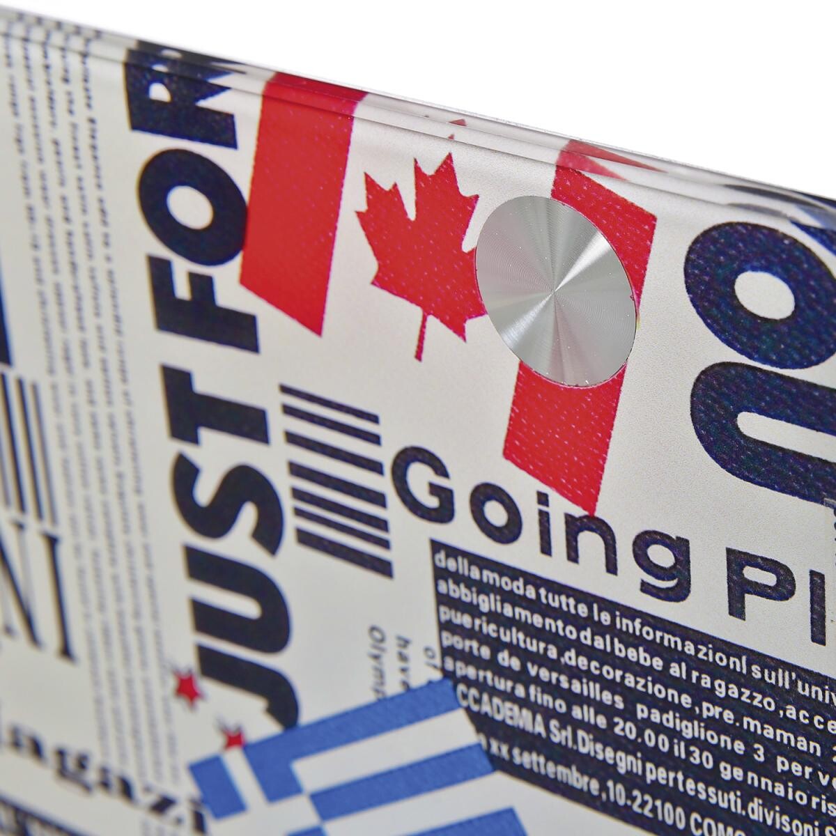 Beistelltisch Logo weiß Glas MDF B/H/T: ca. 38x46x33,5 cm