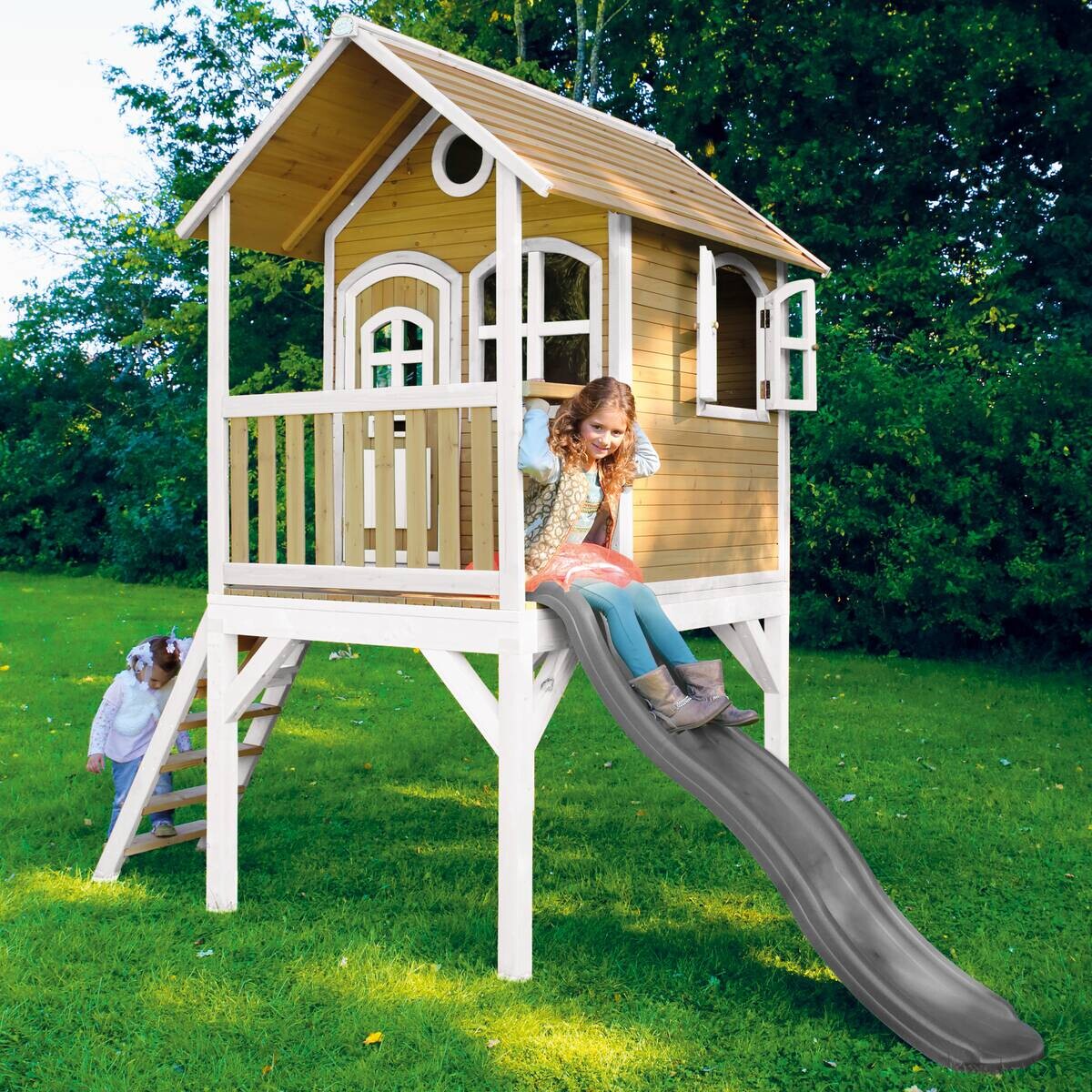 AXI Spielhaus Laura weiß B/H/L: ca. 318x272x191 cm