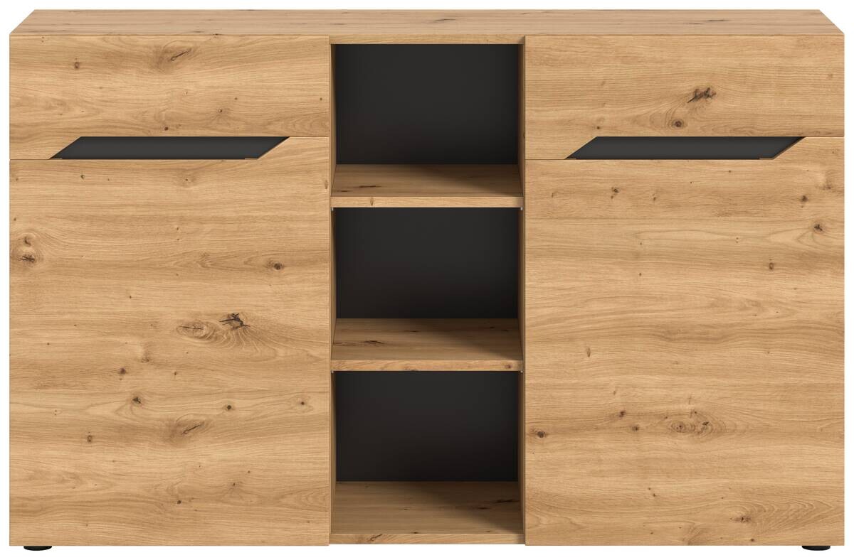Sideboard Caserta basaltgrau Nachbildung Artisan Oak Nachbildung B/H/T: ca. 130x81x37 cm