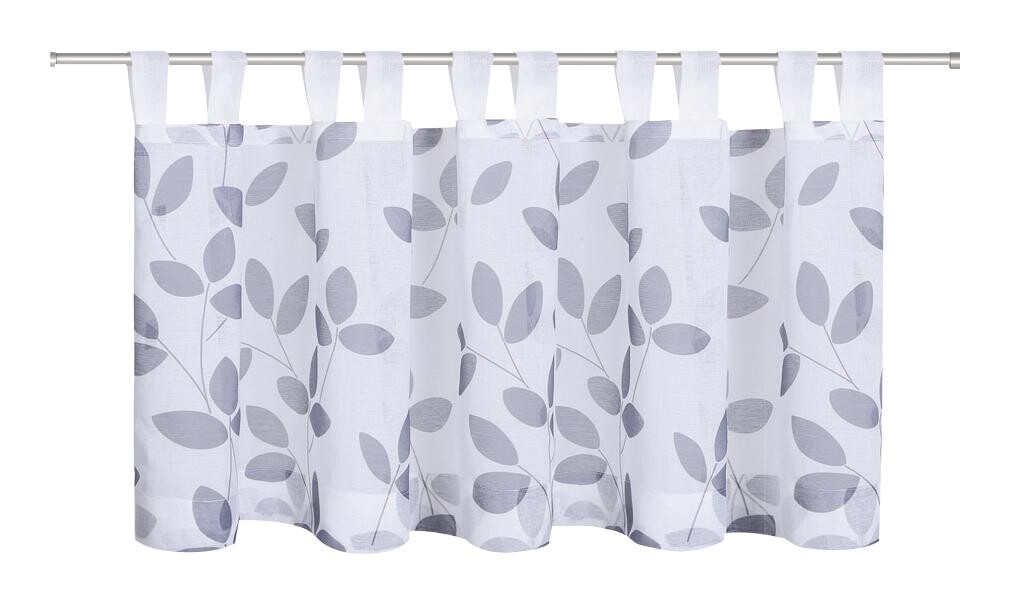 POCOline Scheibengardine Blättchen grau B/L: ca. 150x50 cm