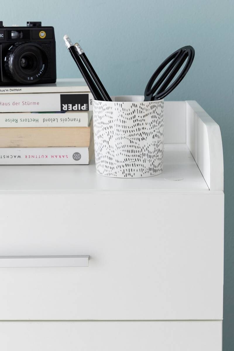 Rollcontainer weiß Spanplatte B/H/T: ca. 40x70,5x33 cm