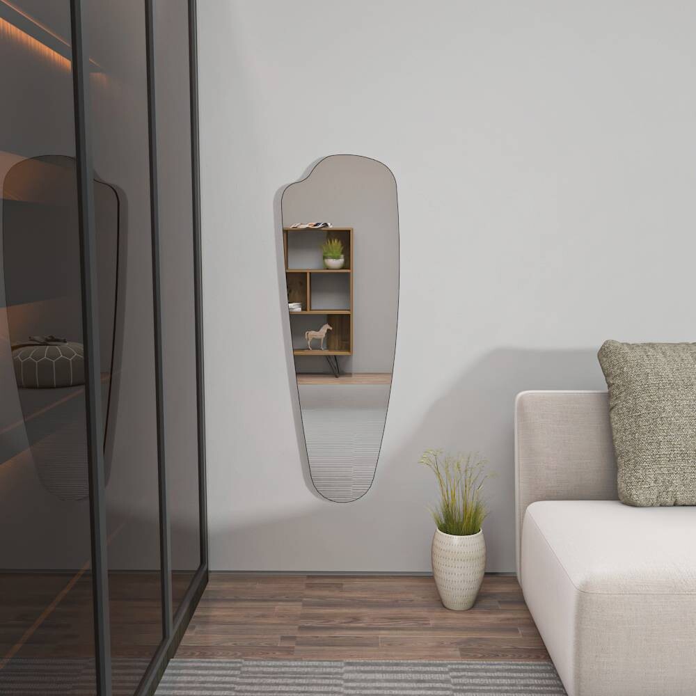 moebel17 Wandspiegel Reos silber Optik Glas B/H/T: ca. 40x120x2,2 cm