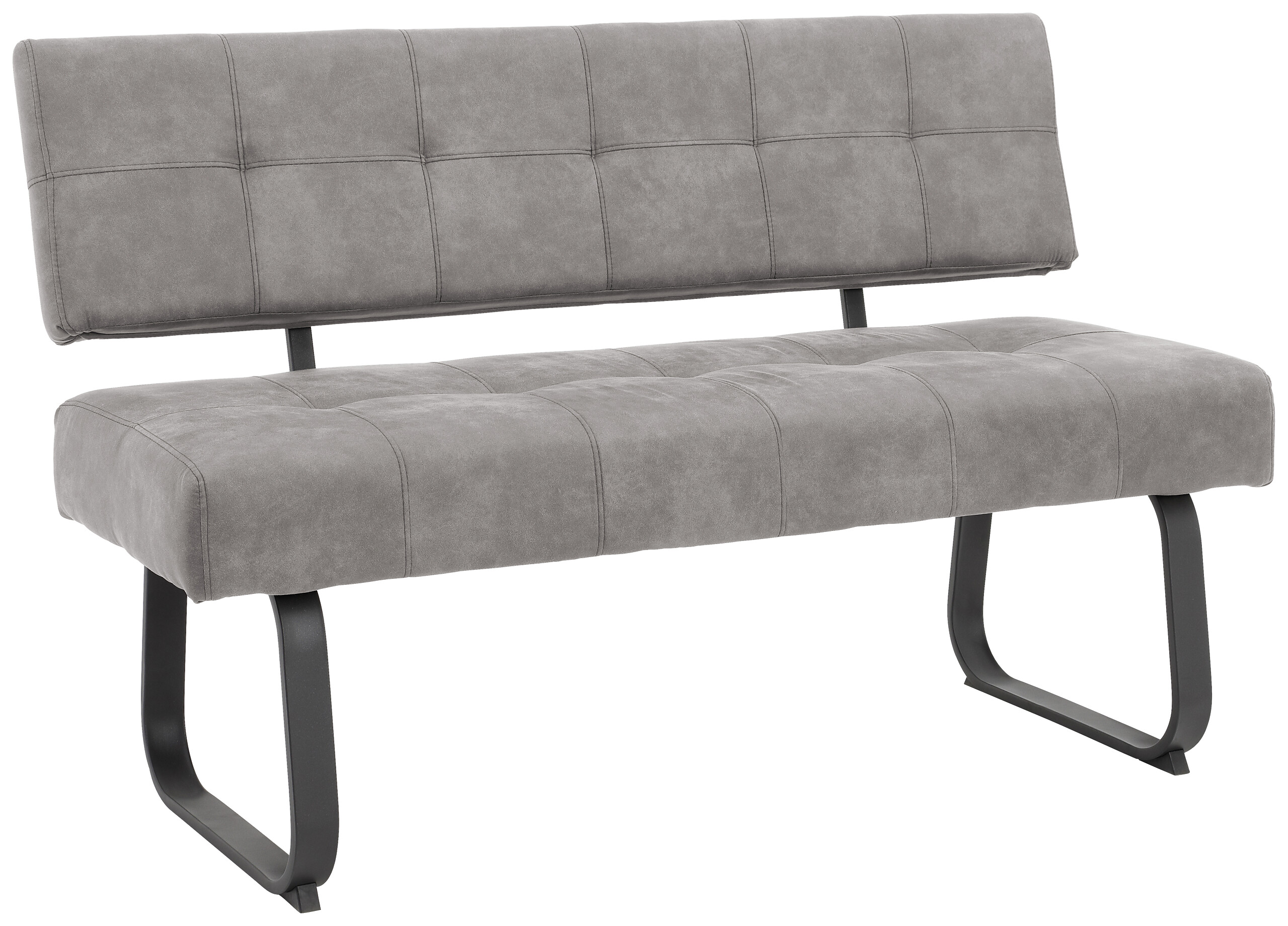 Sitzbank Luise I grau Microfaser B/H/T: ca. 140x90x64 cm