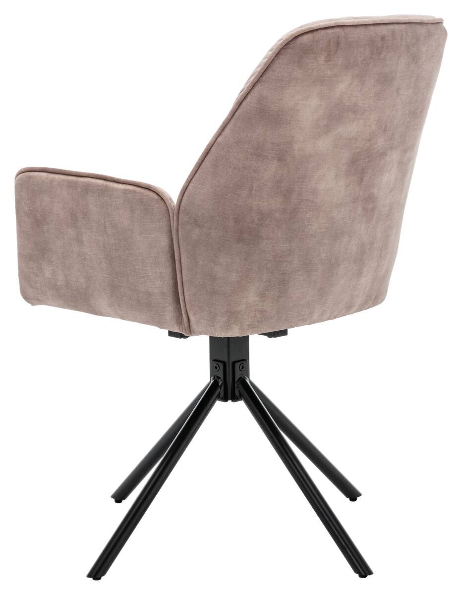 byLIVING Sessel SARINA 2er-Set beige Vintage Samt Metall B/H/T: ca. 59,5x89x62 cm