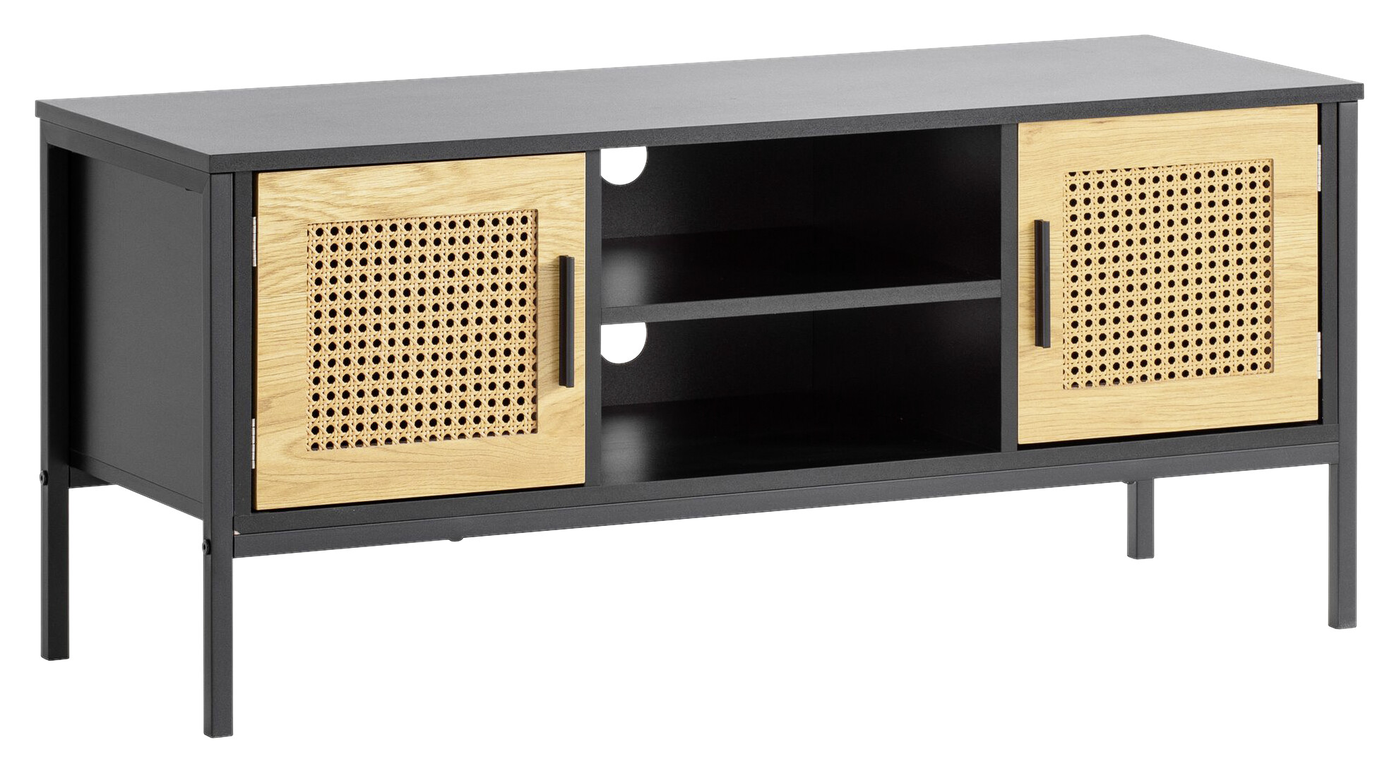 Lowboard schwarz Eiche Optik B/H/T: ca. 110x48x40 cm Lowboard schwarz Eiche Optik B/H/T: ca. 110x48x40 cm