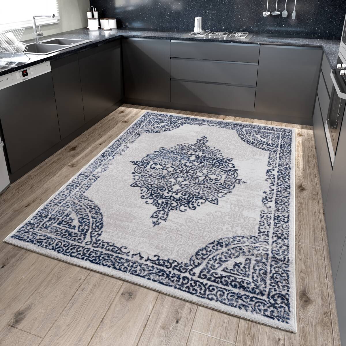 Sanat Teppich Evra hellgrau B/L: ca. 80x150 cm