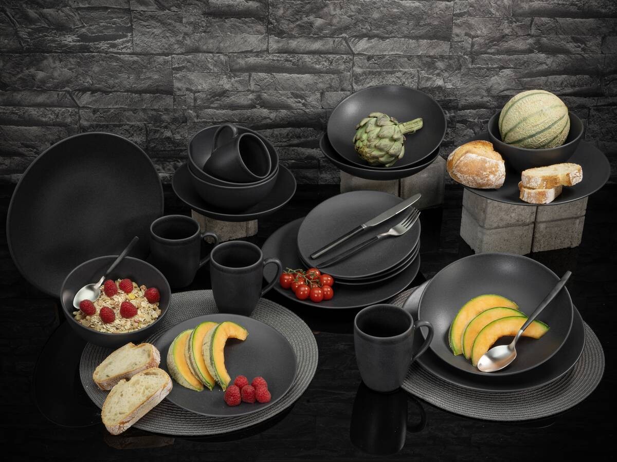 CreaTable Kombiservice Soft Touch schwarz Stein 20 tlg.