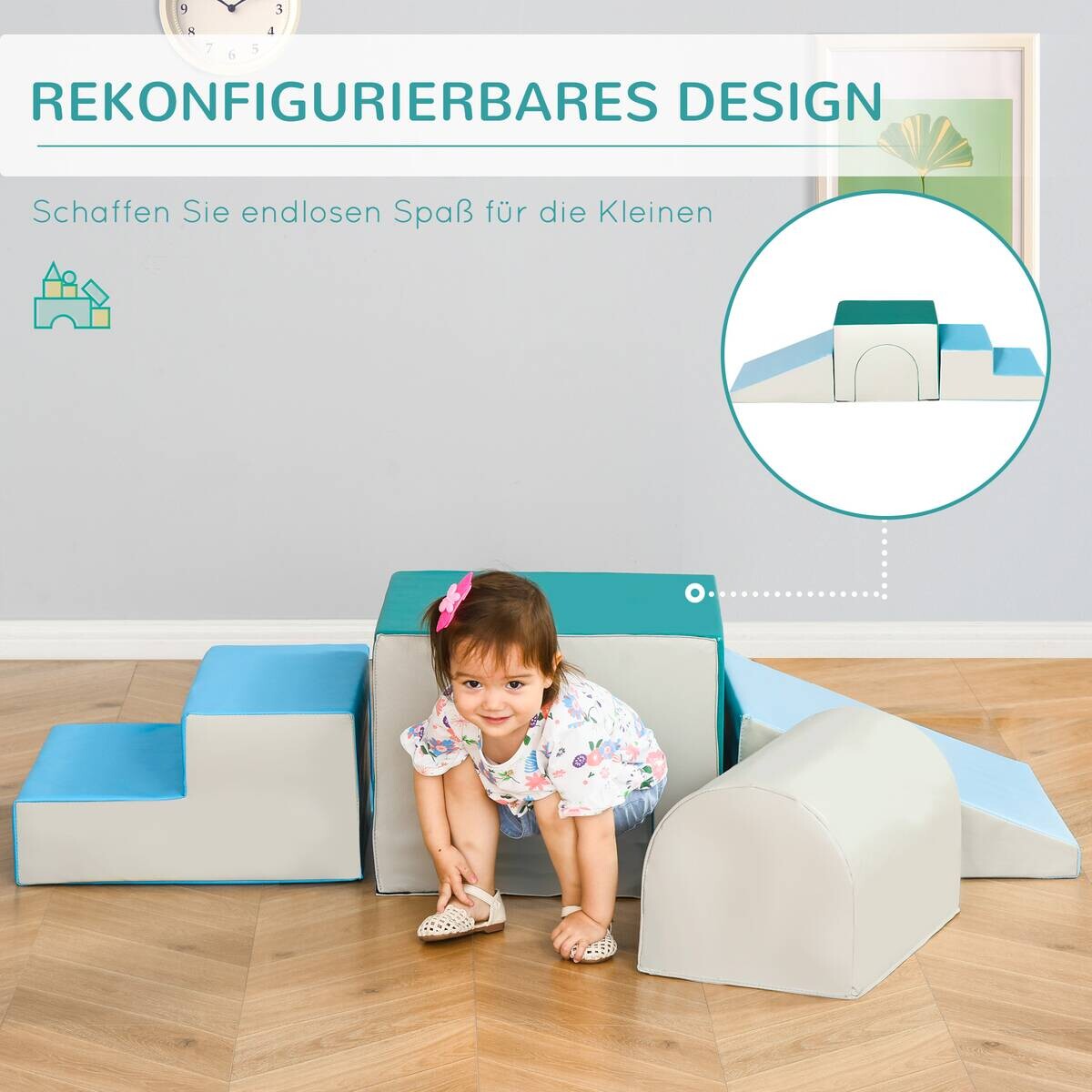 HOMCOM Kinder Bausteine 4er Set B/H/L: ca. 50x150x39 cm
