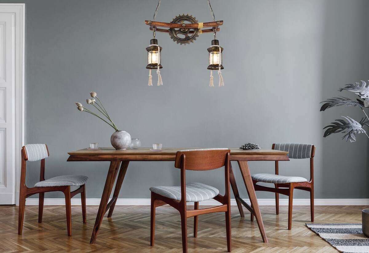 GLOBO Pendelleuchte messing klar Metall Glas B/H/T: ca. 20x110x62 cm E27 2 Brennstellen