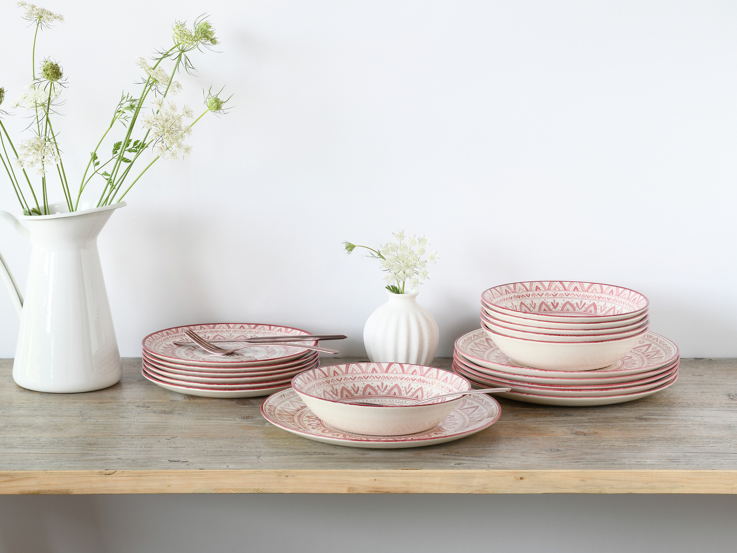 CreaTable Tafelservice Mexico rot Steingut 18 tlg.