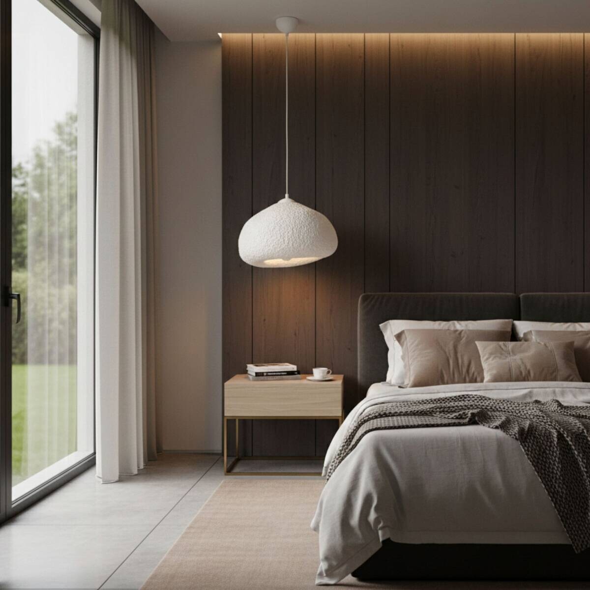 Opviq Pendelleuchte weiß Metall Fiberglas B/T/L: ca. 42x40x42 cm E27 1 Brennstellen