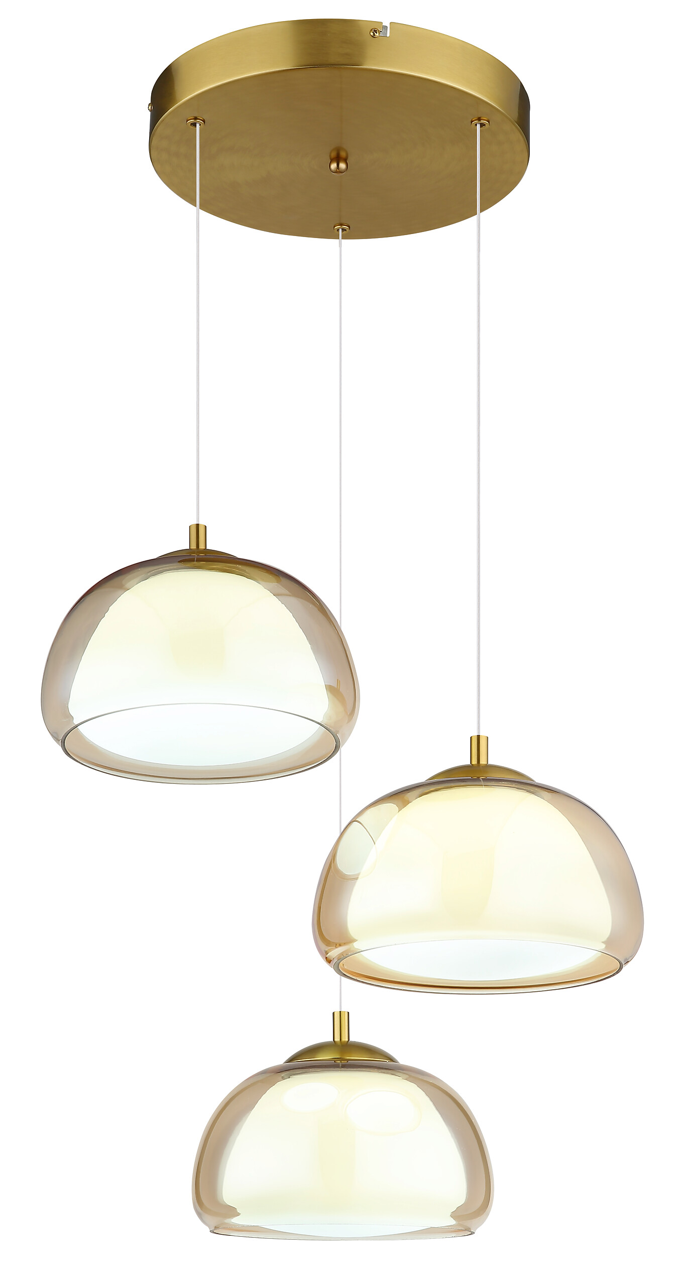 GLOBO Hängeleuchte gold Glas Metall B/H/L: ca. 53,5x26x57 cm